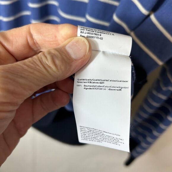 Boss Hugo Boss Blue Stripe 100% Cotton Lightweight Crewneck LS Sweater Size XL - Picture 8 of 12